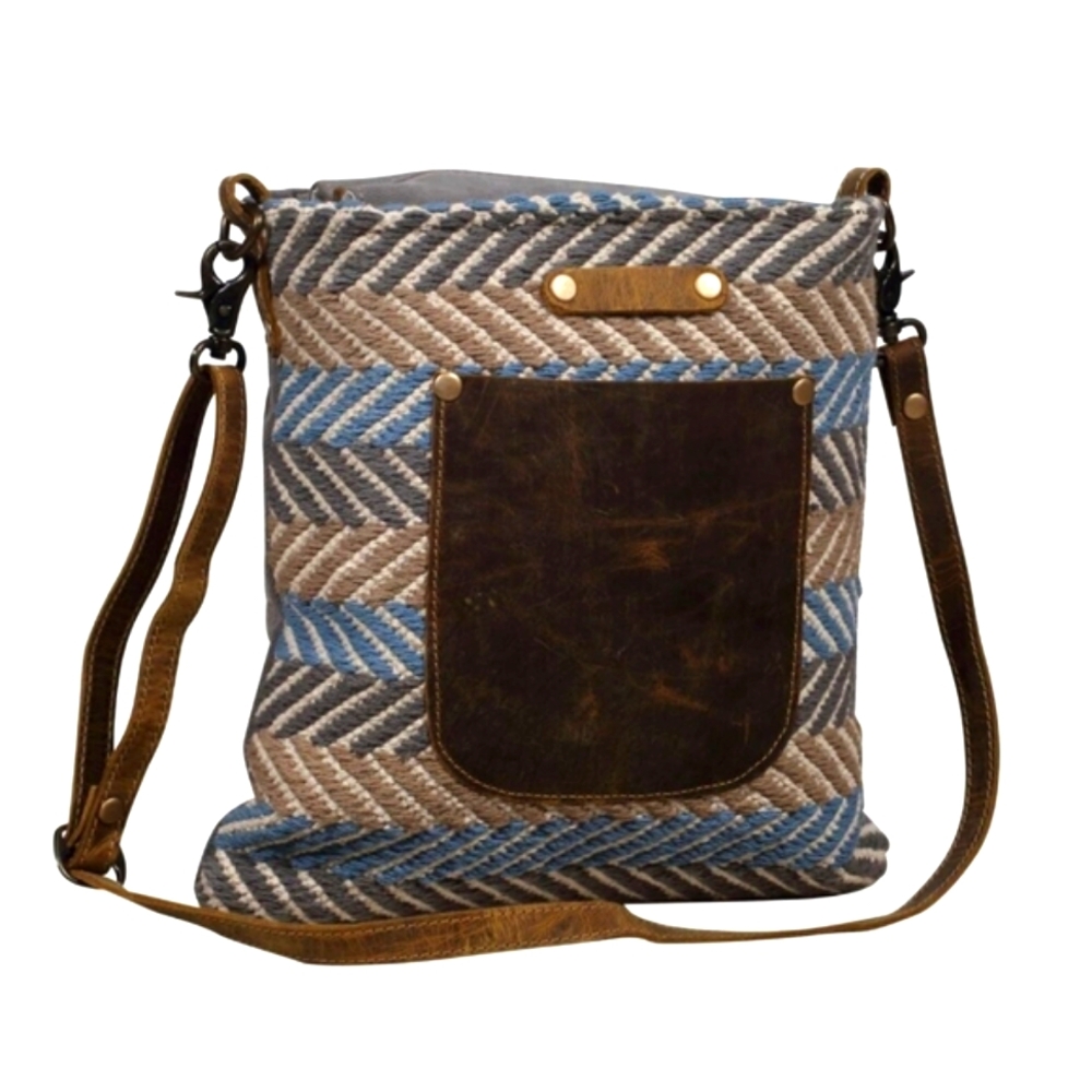 MYRA Blue Braids Crossbody Purse‎ Bag